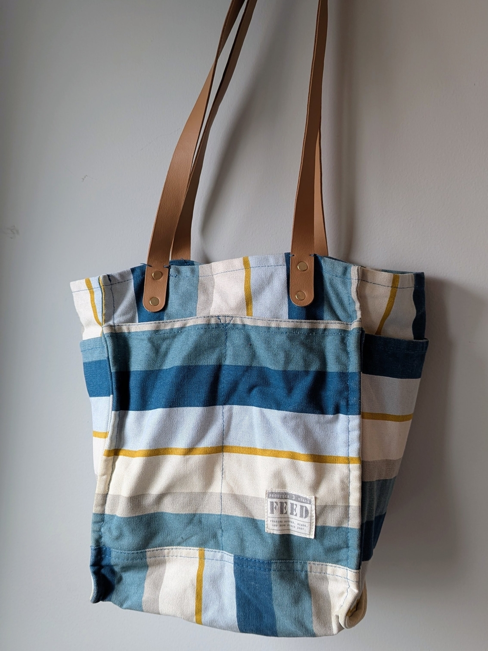 FEED PROJECT Canvas Market Tote | Coastal Stripe - Picture 4 of 12